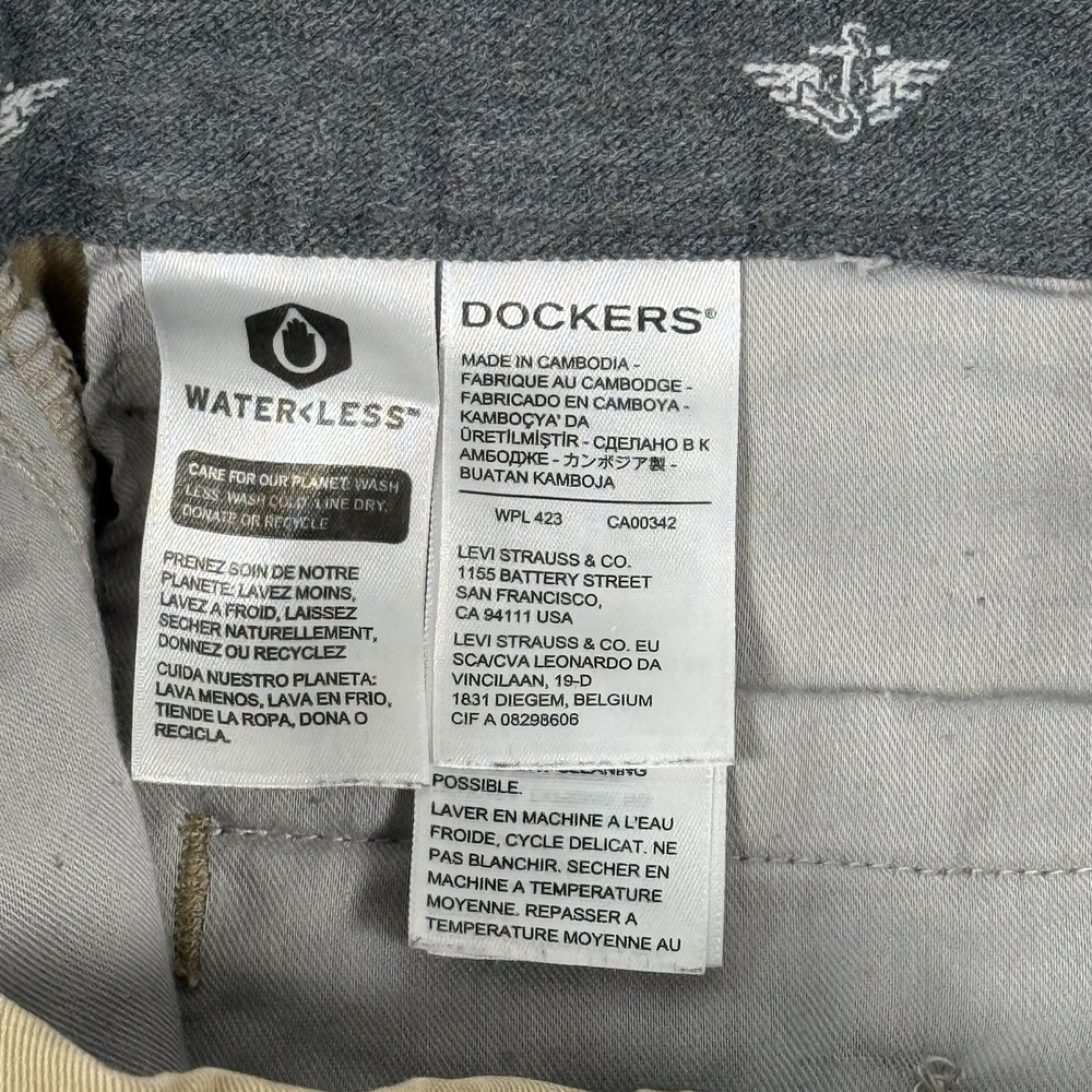 Dockers Pants 38x33 Khaki Workday Straight Smart 360 Flex Stretch Career Preppy - Picture 6 of 15